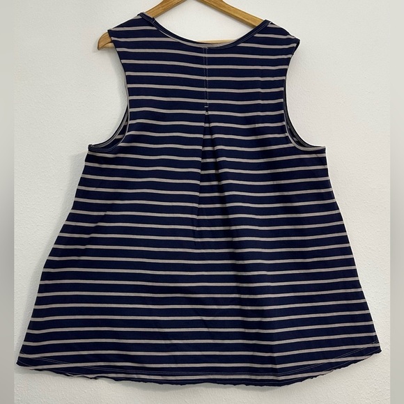 We The Free Blue and White Tank Top Striped Swing Pocket for Casual Comfort - Picture 4 of 12